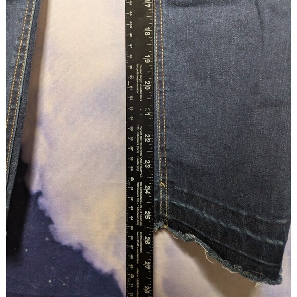 Buffalo Distressed Mid Rise Skinny Jeans Size 12 Raw Hem Y2K Grunge Stretch - Picture 5 of 7